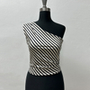 Striped Oblique Women\'s Shoulder Top