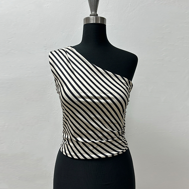 Striped Oblique Women's Shoulder Top